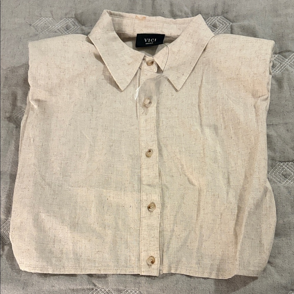 Vici Light Tan Collared Shirt